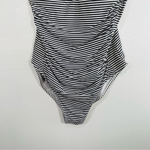 Bond-eye Australia Black White Stripe Pinup Padded Top One Piece Swim 8 - Picture 6 of 13